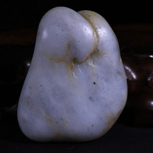 新疆和田玉白玉青花籽料原石原料手把件雕件天然玉石