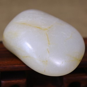 新疆和田玉白玉籽料原石原料手把件玩料籽雕刻原料天然玉石证书